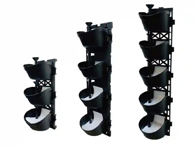 vasos de plantas de parede verde